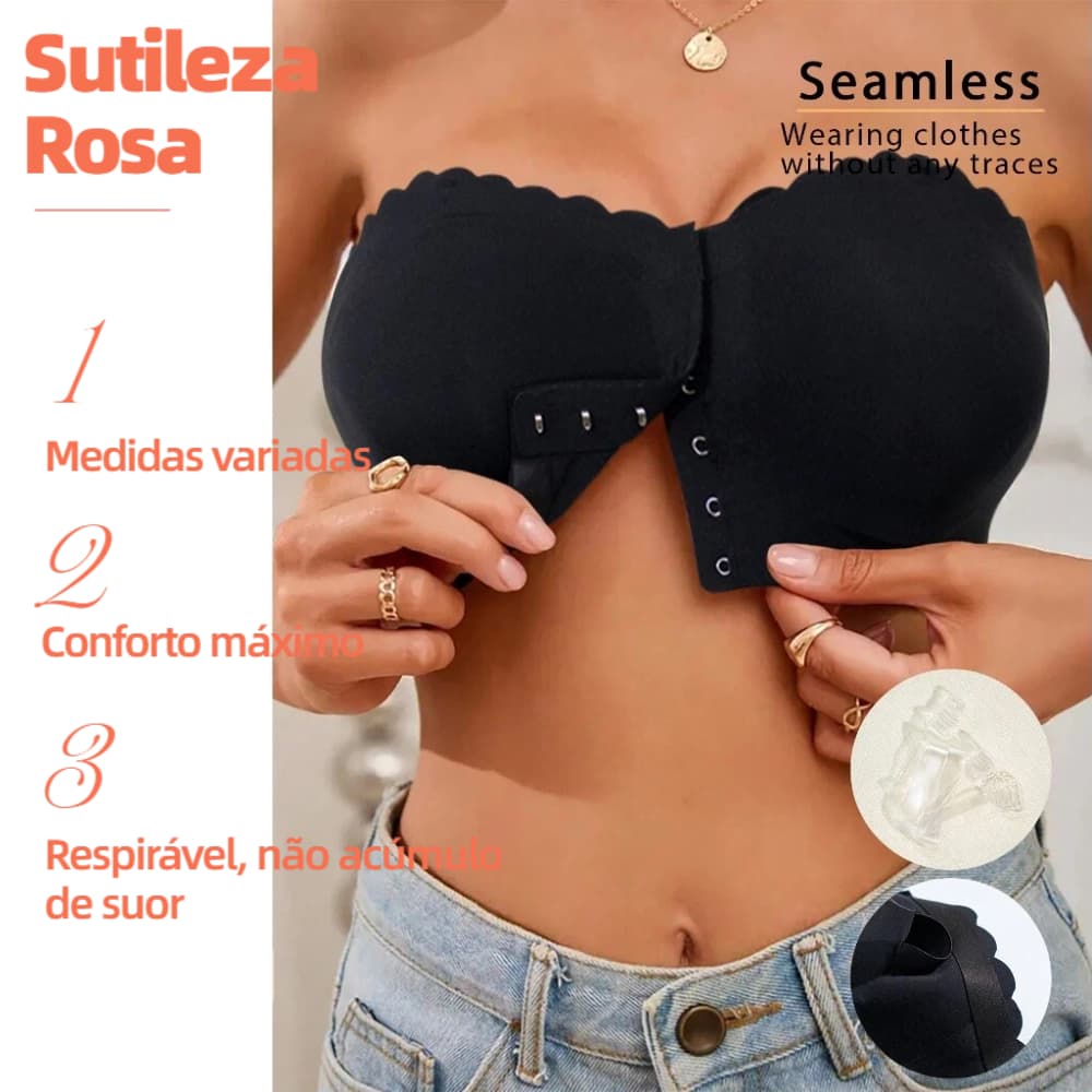 Sutiã sexy sem costura com fecho frontal - sem armação confortável ideal para exercícios físicos e uso diário 9303