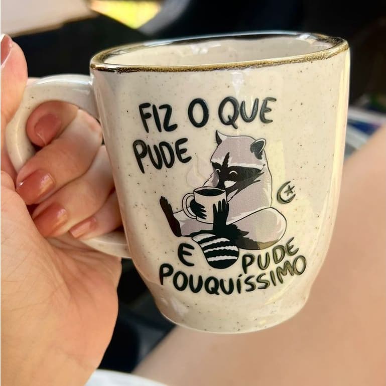 Caneca Névoa - Fiz o que pude Guaxinin - 260ml