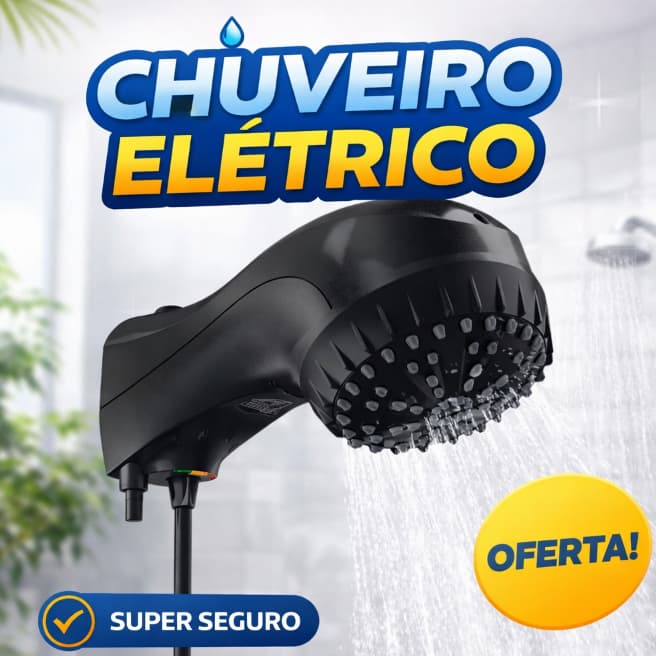 Chuveiro Elétrico Preto Black Piano Sintex Top Banho 127V 5500W