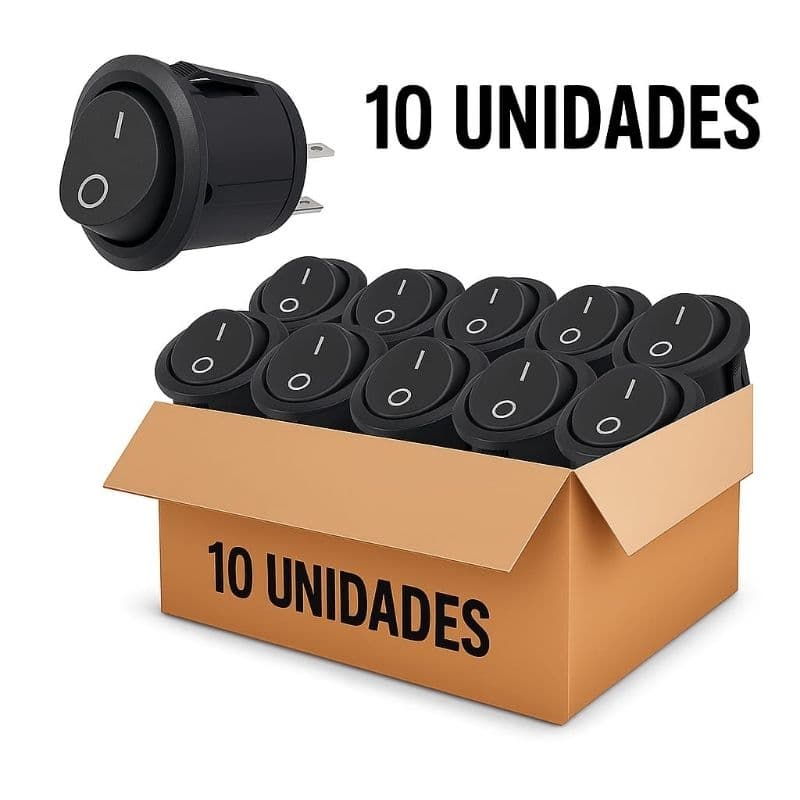 Chave Gangorra KCD1-106 Redonda On Off Liga Desliga 2 Terminais Interruptor