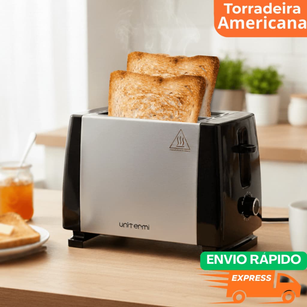 Tostadeira 220V Torradeira Americana Elétrica Inox Torrada Unitermi Compacta Estilo Electrolux Premium