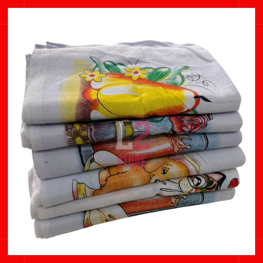 Kit 10 Pano De Prato Grande Estampado com Bainha Algodao