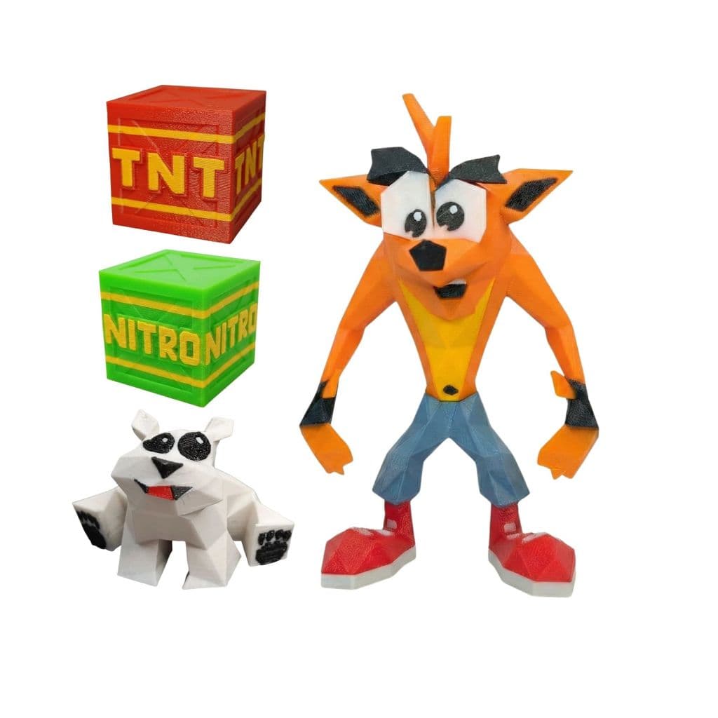 Crash Bandicoot Boneco Premium Playstation Low Poly Colecionável Decorativo Game