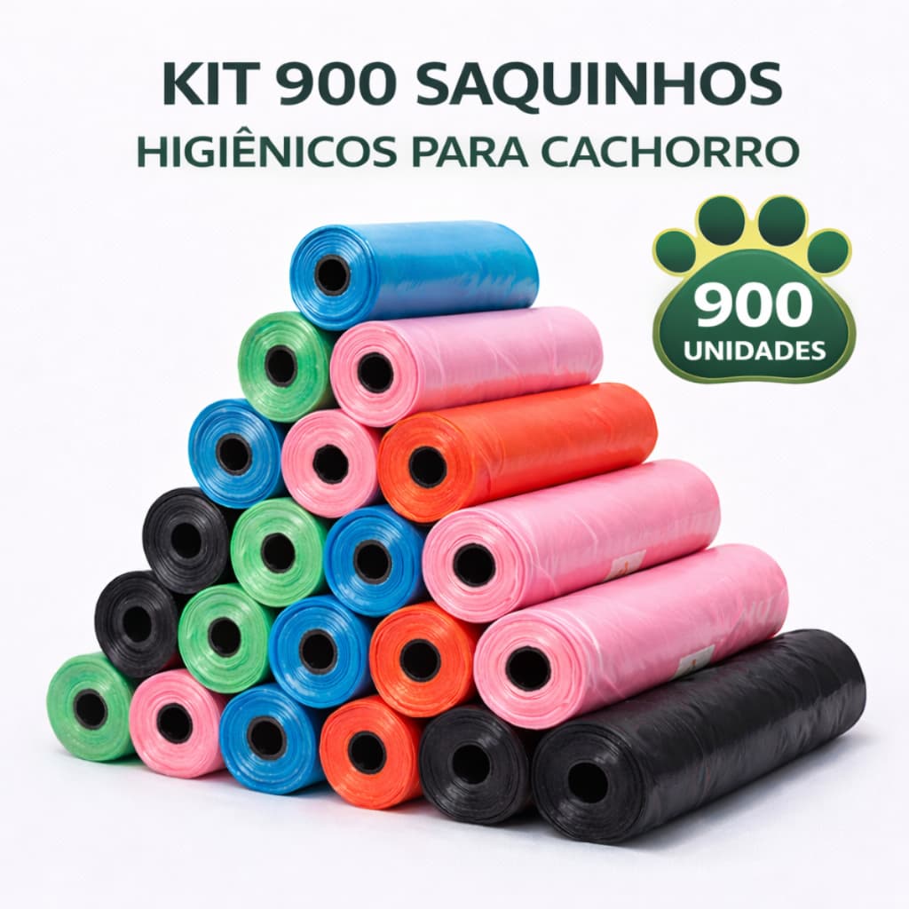 Kit C/ 9 Rolinhos De Sacos De Lixo Coco Pet Gato Cachorro