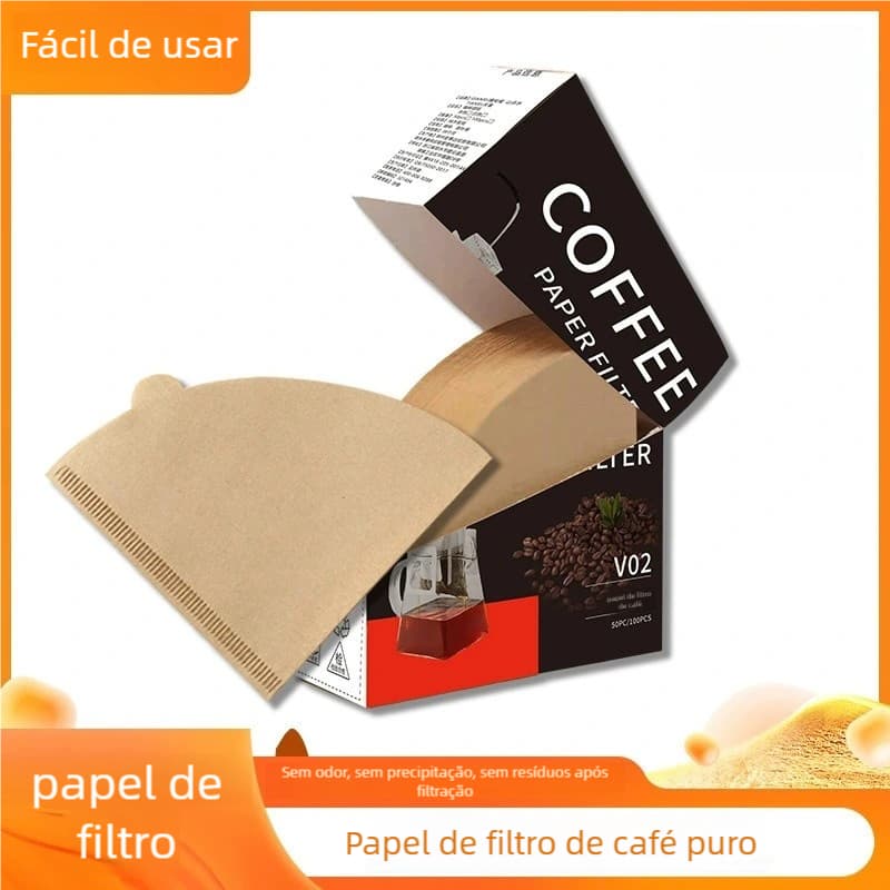 Filtro de papel Natural coador de café V60 02 cafeteria hario Pacote C/ 100 unidades Cone