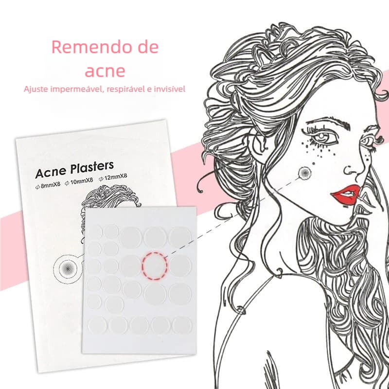 Adesivos Hidrocoloidais Discretos 24 Un - Para Cobrir Espinhas e Imperfeições