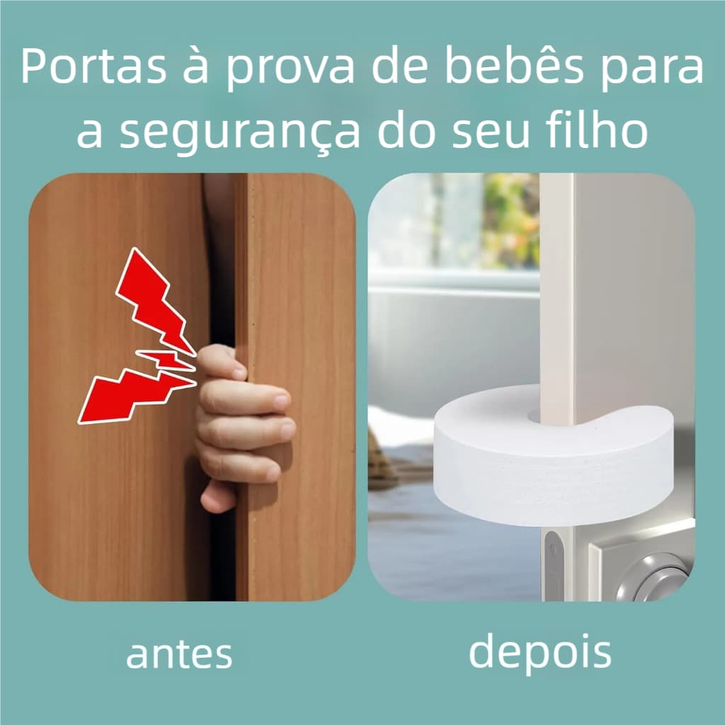 Protetor de Porta de Segurança 3 Peças - EVA LMP Anti-Pinchadura para Crianças