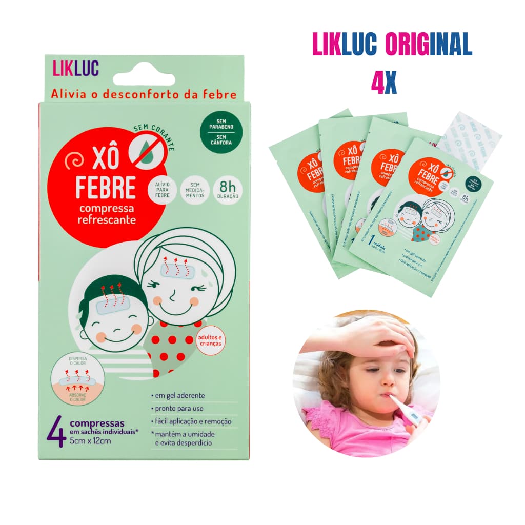 Xô Febre Pós Vacina Alívio Da Febre e Dor Bebê Adulto Criança Original Likluc