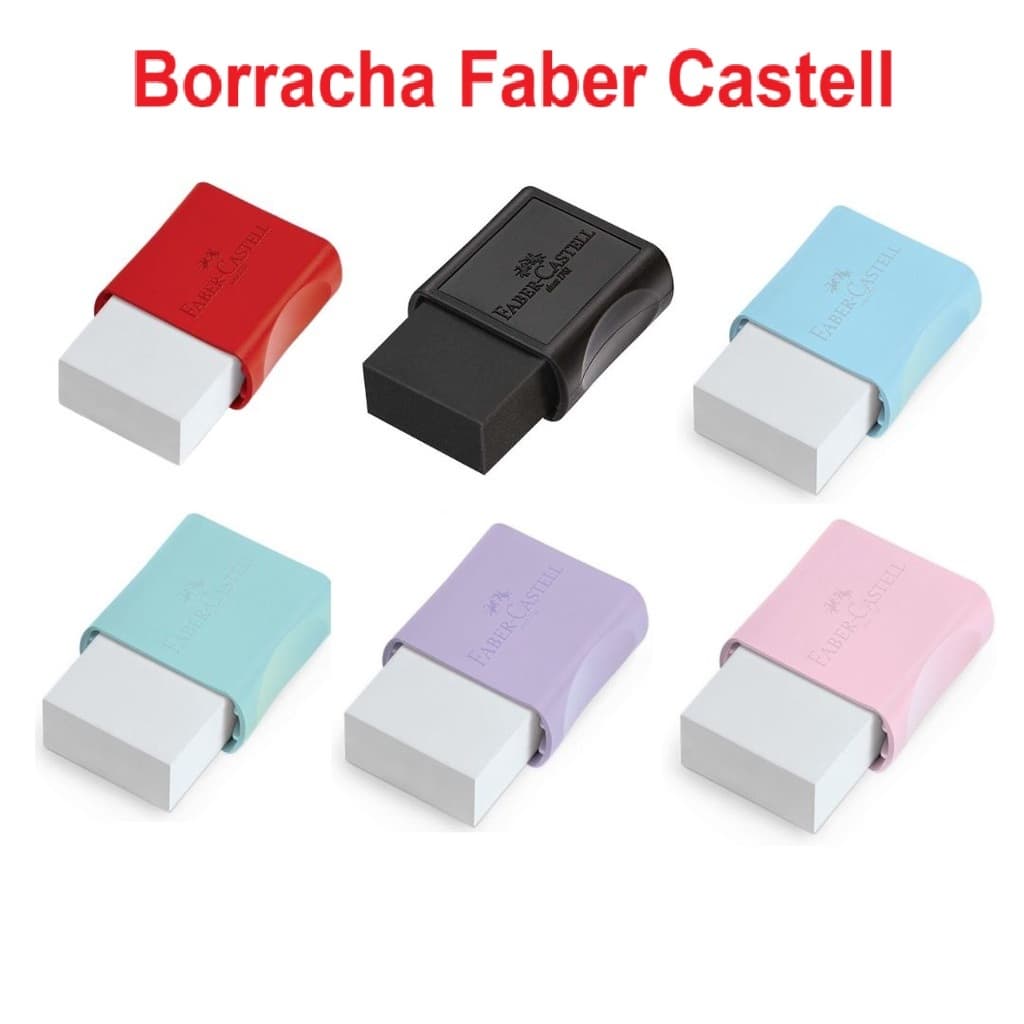 Borracha Escolar Faber-Castell FC TK - Cores Branca, Black, Pastel e Glitter -Escolar