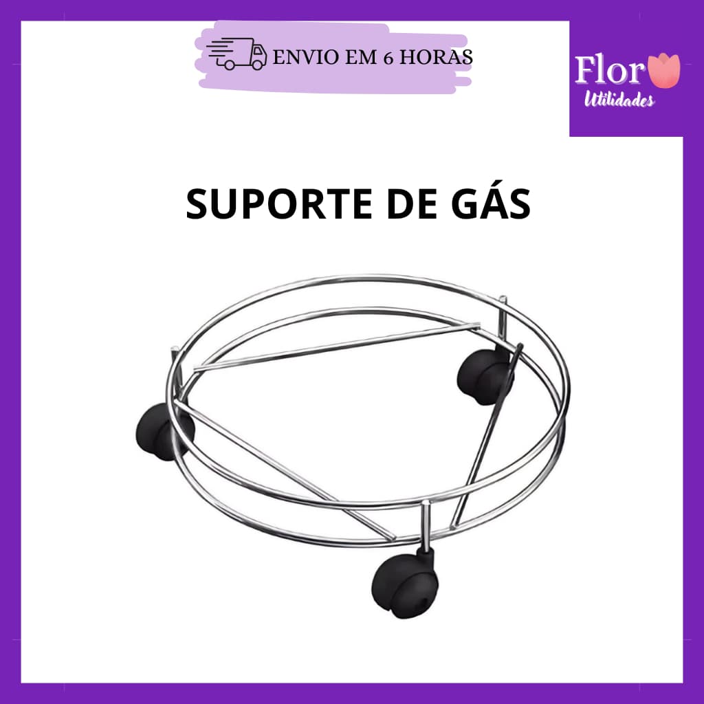 Suporte de Gás 20 kg Com Rodinha Reforçado Inox Grande Pequeno