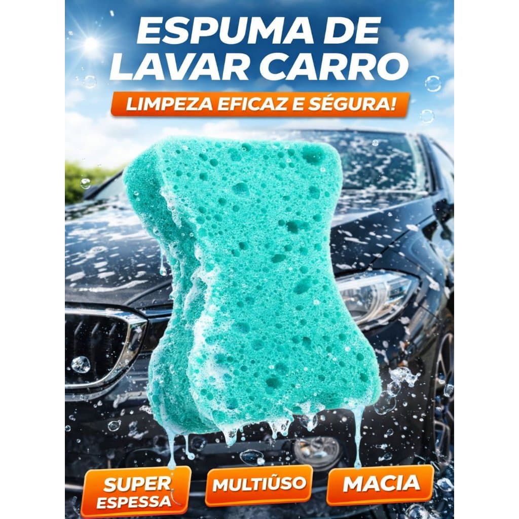 Esponja Para Lavar Carro Moto Grande Macia Limpeza Automotiva
