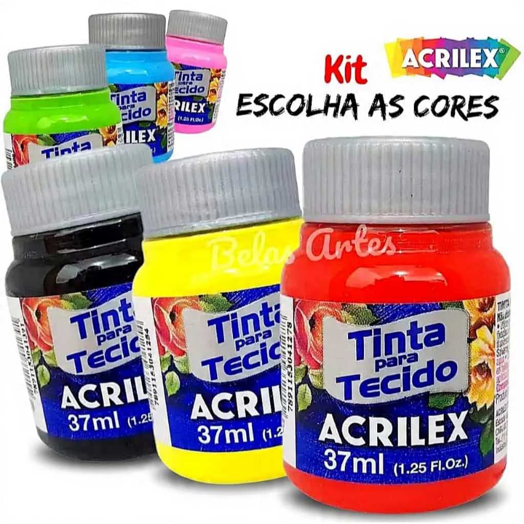 Tinta para Tecido 37ml UNIDADE OU KIT Acrilex (3°Parte)
