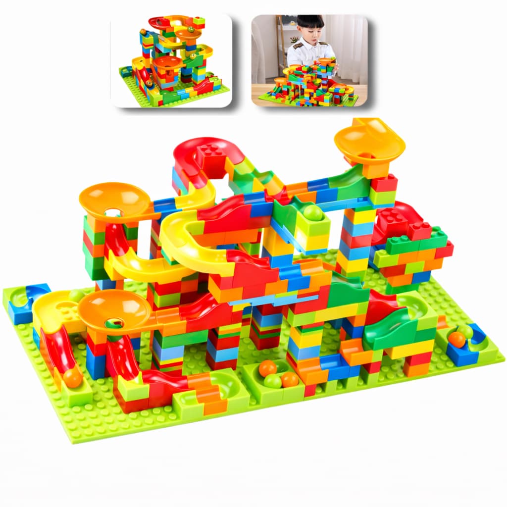 Blocos de Montar 337 Peças Pista de Bolinhas Brinquedo Infantil Circuito