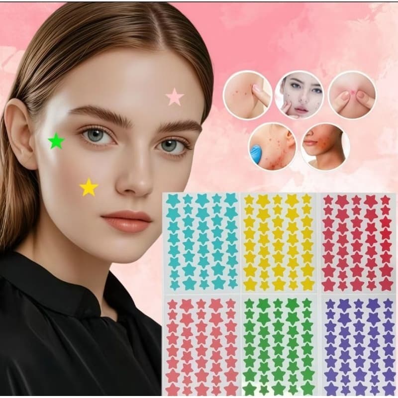 Patches Remoção Acne Forma Estrela Adesivos Cuidados Faciais Espinhas Manchas Cores Sortidas