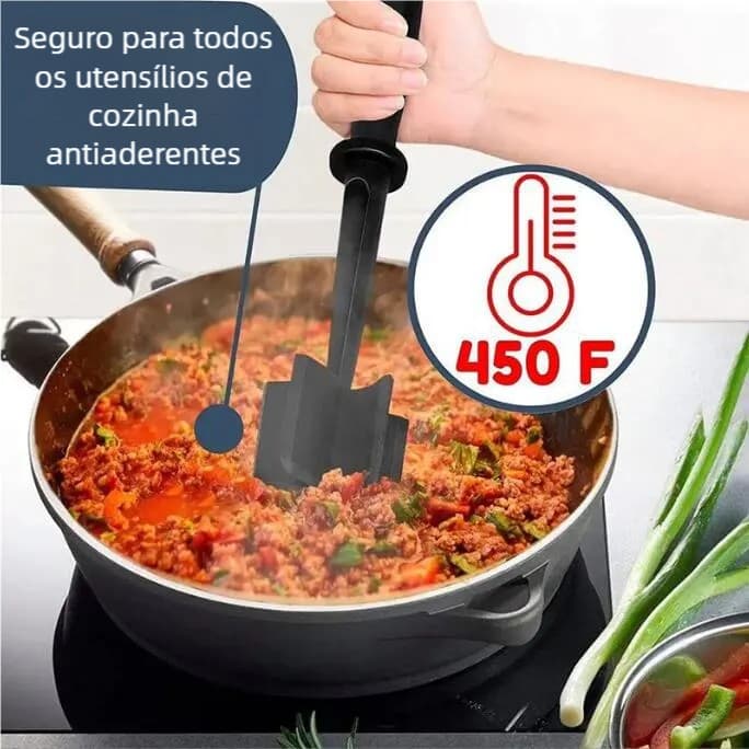 Utensílio de Cozinha para Nutrição Caseira - Separa Carne Moída, Desfia Frango e Amassa Legumes