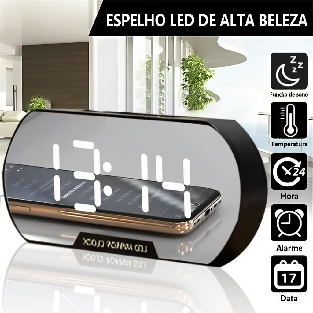 Relógio De Parede LED Digital Grande Termômetro Umidade Alarme E Dimmer Inteligente Despertador De Visor