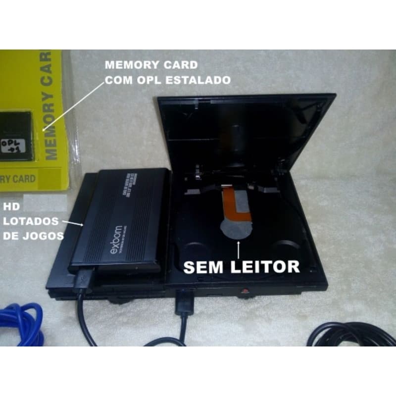 Playstation 2 Slim sem leitor com 500GB 2 Controles OPL e garantia