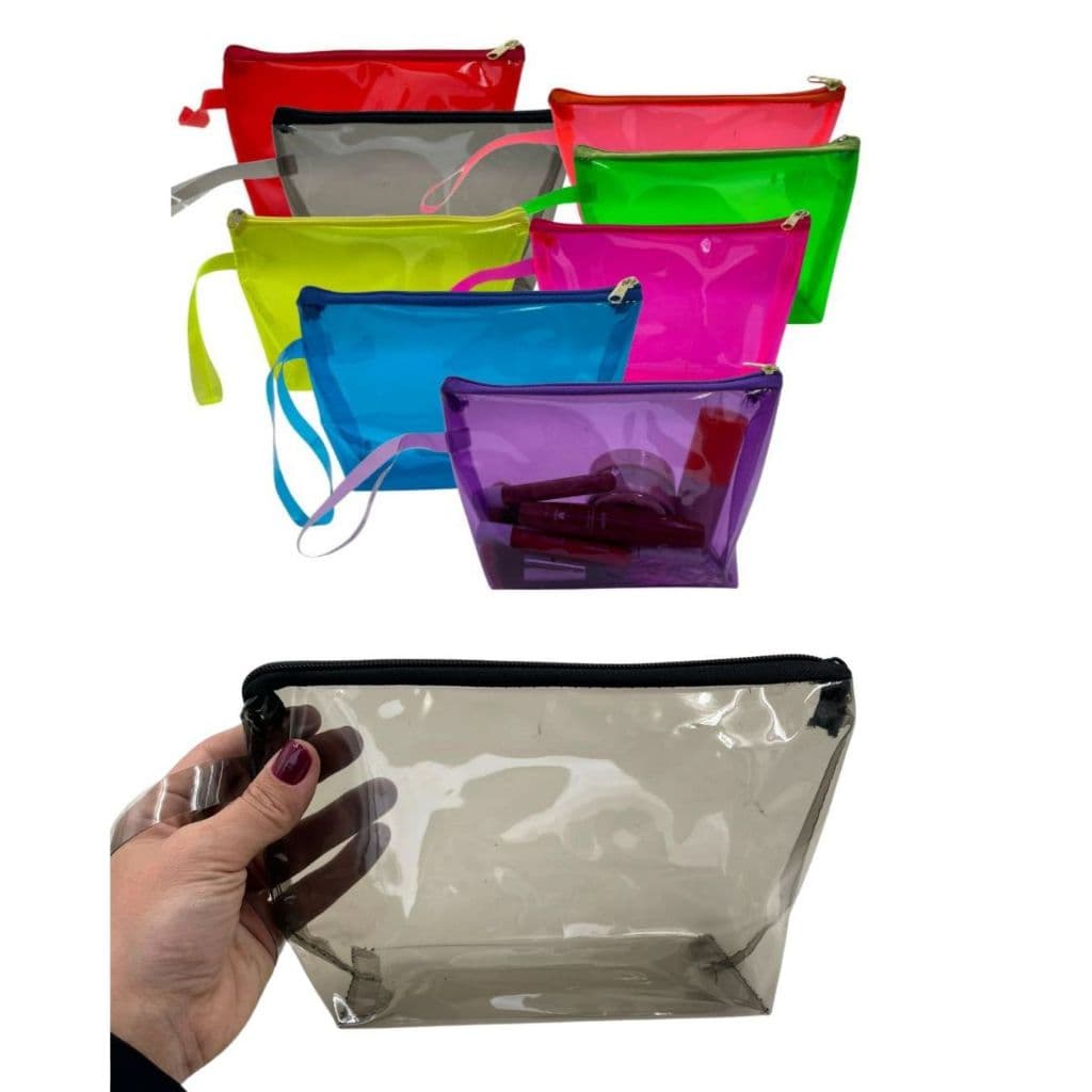 Necessaire KIT 2 Bolsa de Mão Porta Celular Documentos Moedas Chaves CRISTAL