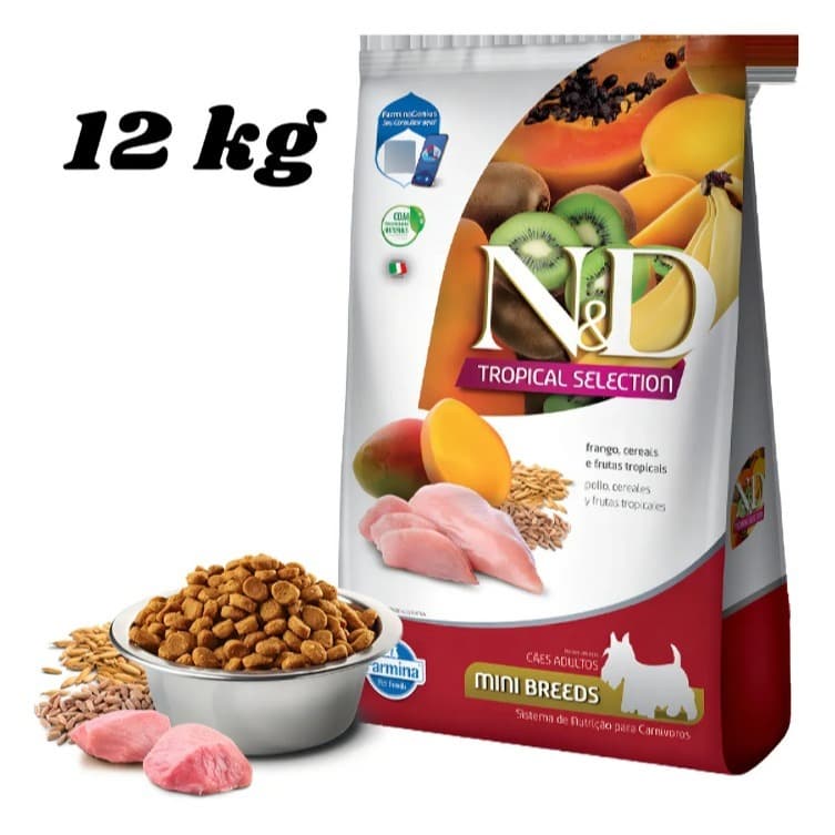 Ração N&d Tropical Selection Cão Adulto Mini Frango 12kg