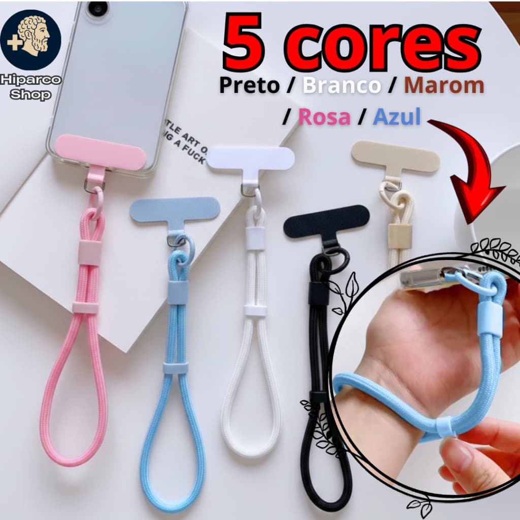 Cordão de Pulso Reforçado para Celular com Fixação Segura / Ajuste no Pulso