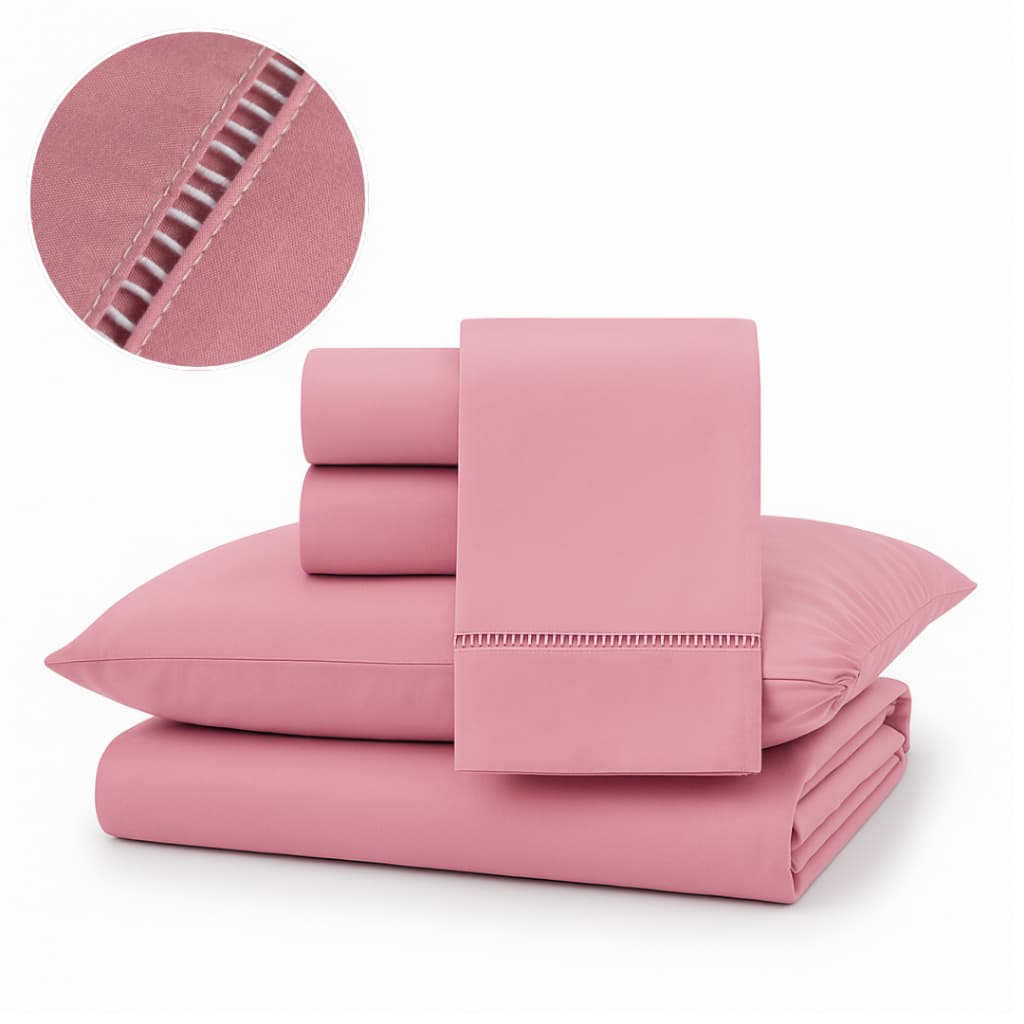 Kit Jogo de Lençol 400 Fios Cama Casal Queen Solteiro King  Micropercal Ponto Palito