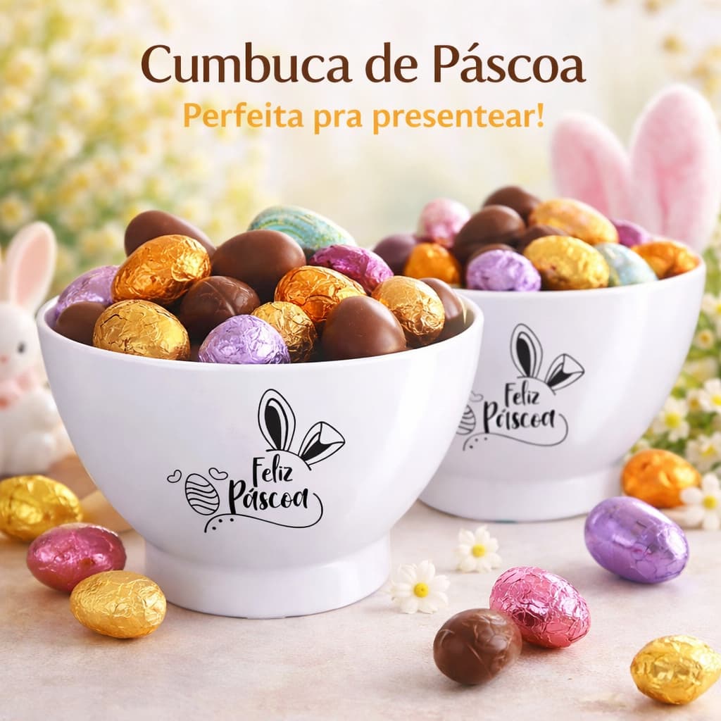 KIT C/50 CUMBUCAS 700ML FELIZ PÁSCOA, PARA CHOCOLATES, PETISCOS, BOMBONS, PRESENTE, DOCES, LEMBRANÇA