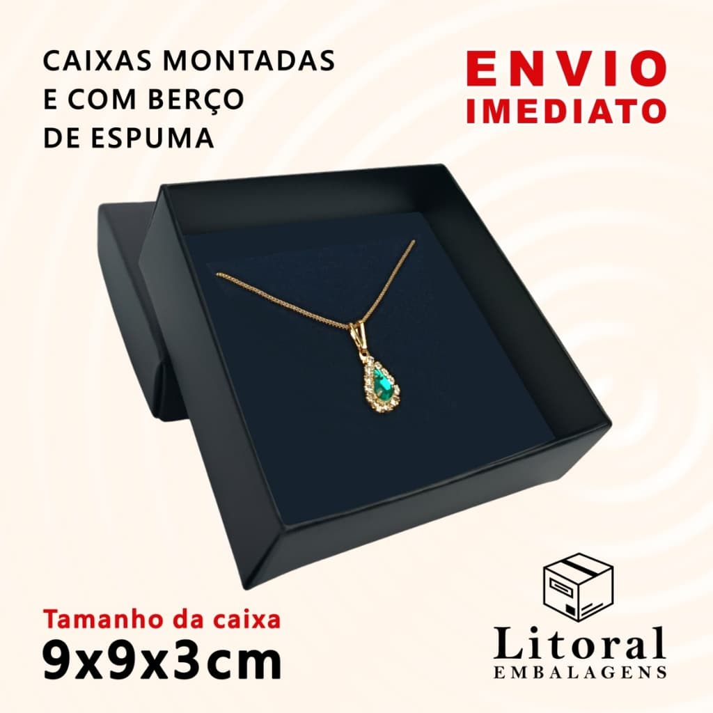 20 Caixas Semijoias Bijuterias Montadas e com Berço 9x9x3cm