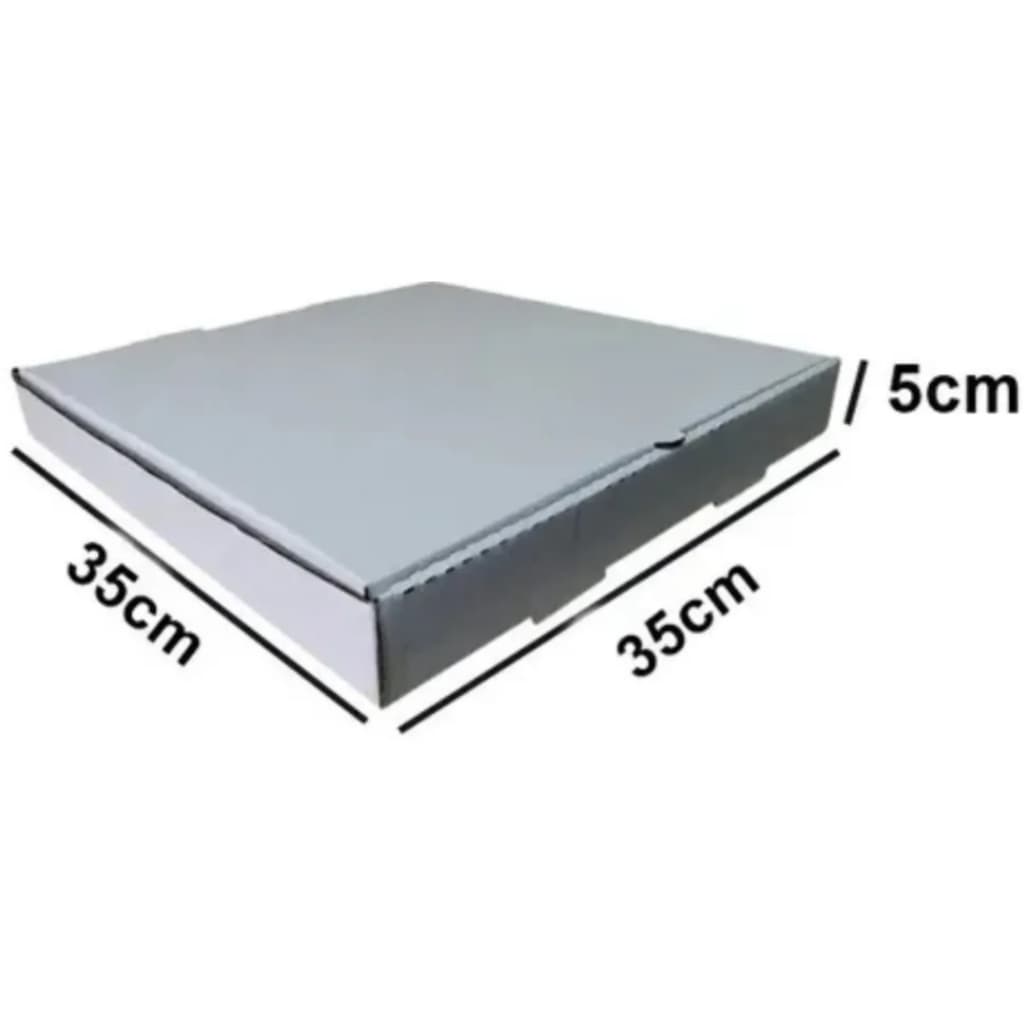 Caixa Pizza Branca Quadrada 35x35x5 - 50uni