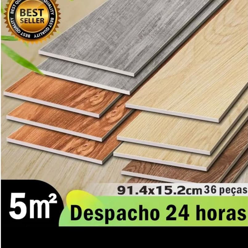 36 PCS Piso Vinílico 5㎡Autocolante Adesivo Madeira Régua Lavável-Várias cores para escolher