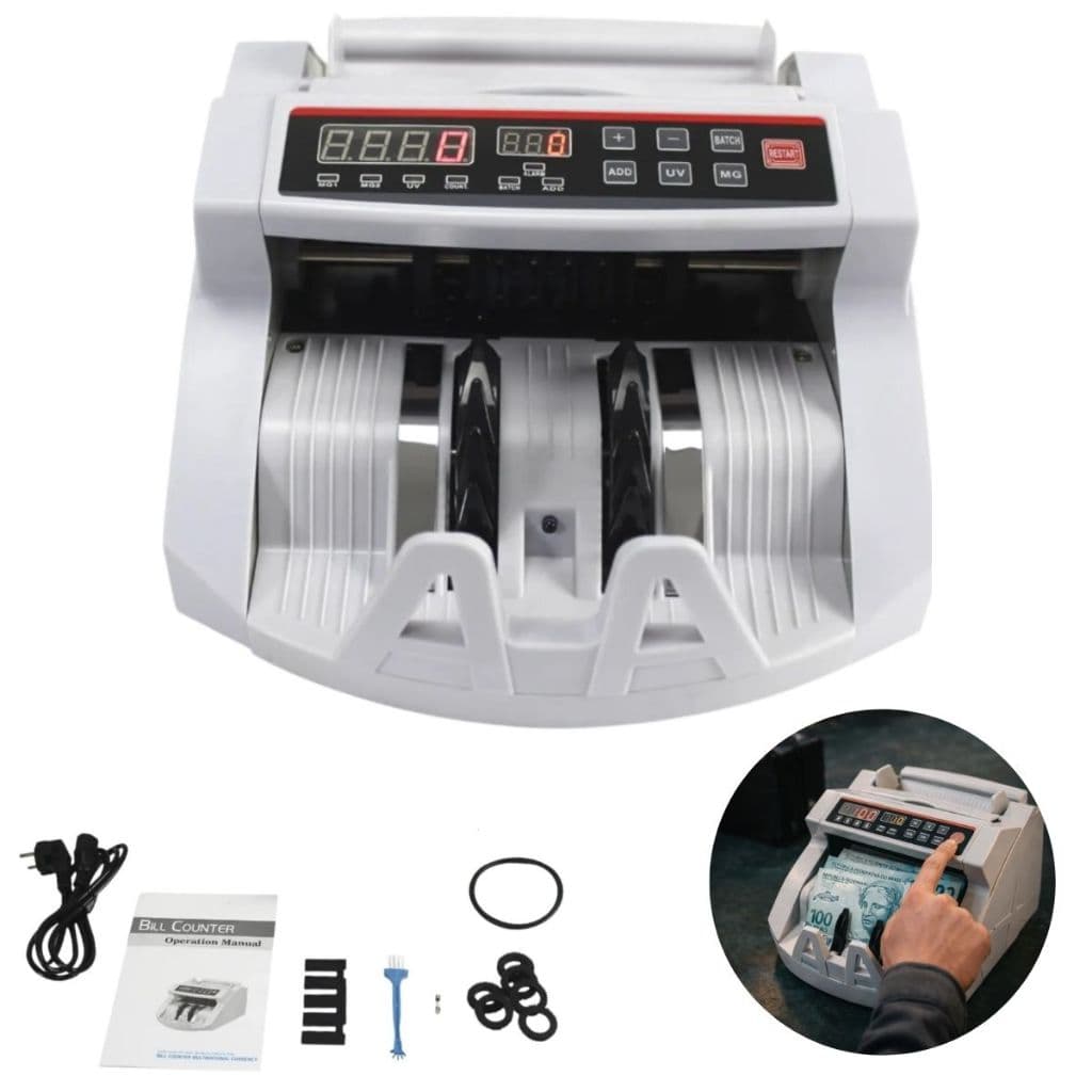 Máquina Contadora De Cédulas Dinheiro E Detectora De Notas Falsas Portátil Bivolt ENVIO IMEDIATO
