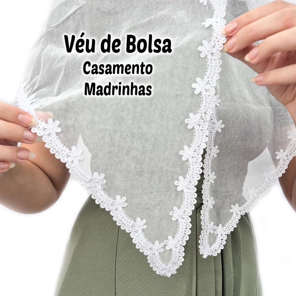 Véu Ccb De Bolsa Casamento Madrinhas Redondo De Bico (modelo Josi)