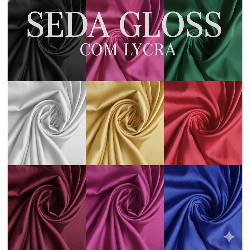 TECIDO SEDA GLOSS COM LYCRA, SEDA C/ ELASTANO (1M X 1,50M) "G691"
