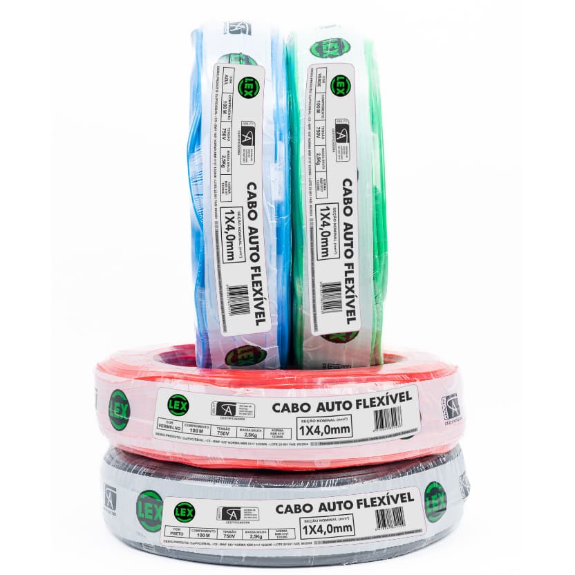 Fio Elétrico Cabo Flexível 4mm 50 Metros