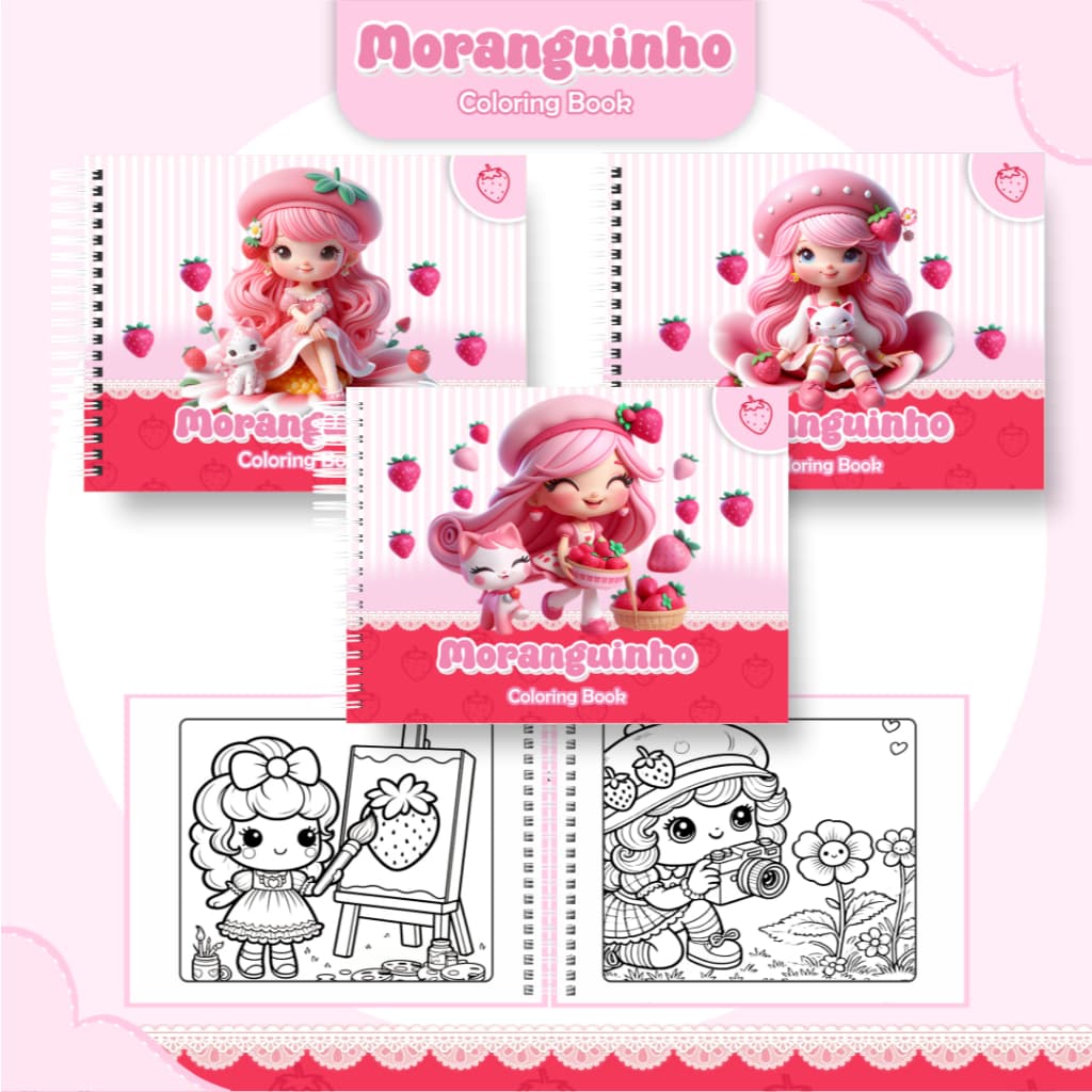 Livro de Colorir Folha GROSSA 180g MORANGUINHO 50 Páginas / PROMOÇÃO