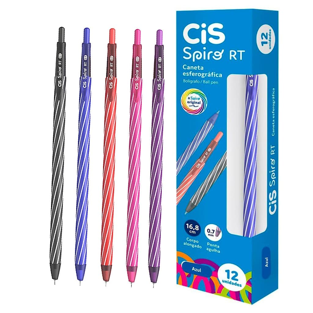 CANETA ESFEROGRÁFICA SPIRO RT 0,7 mm