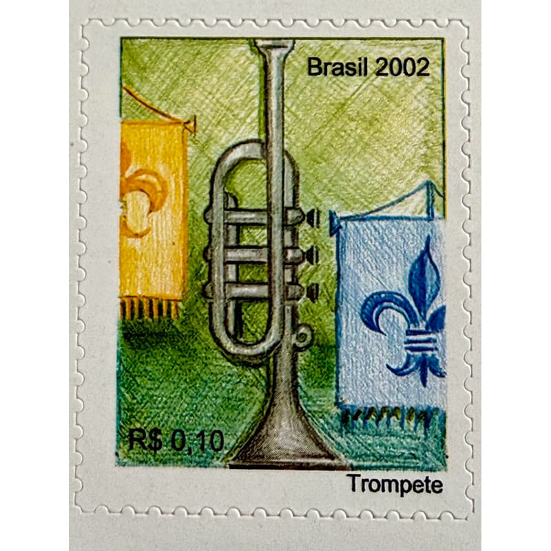 cartela com 30 selos Trompete