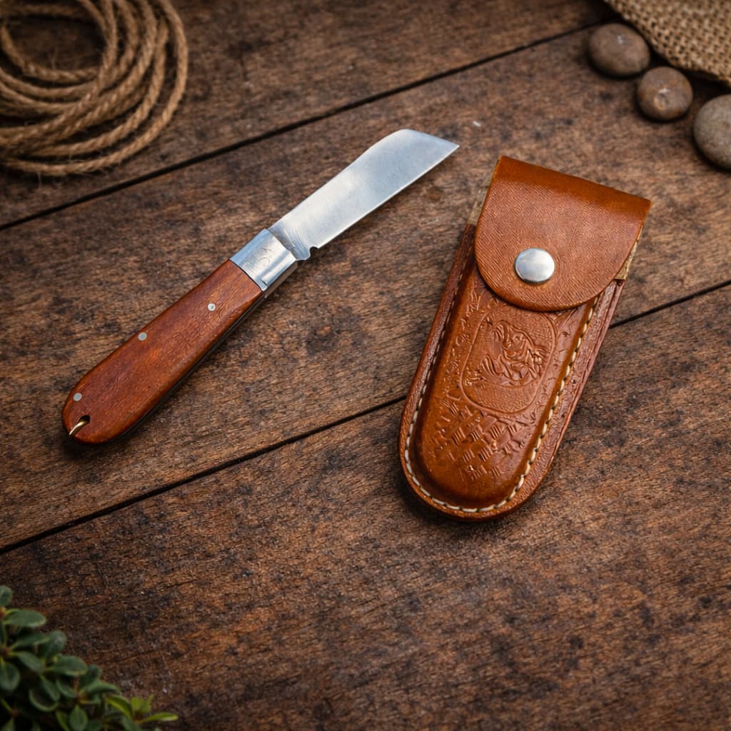 Canivete Artesanal Personalizado Bainha de Couro Decorativo