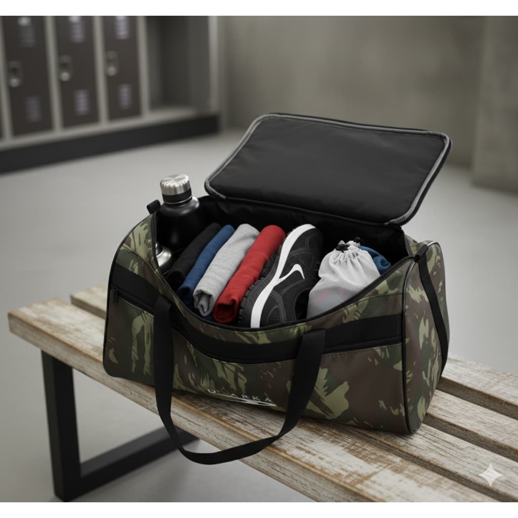 Bolsa Sacola mala camuflada de mão para viagem / pesca