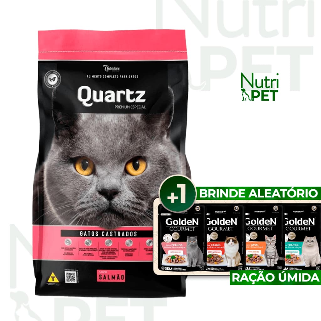 Ração Quartz Gatos Castrados Salmão 10kg