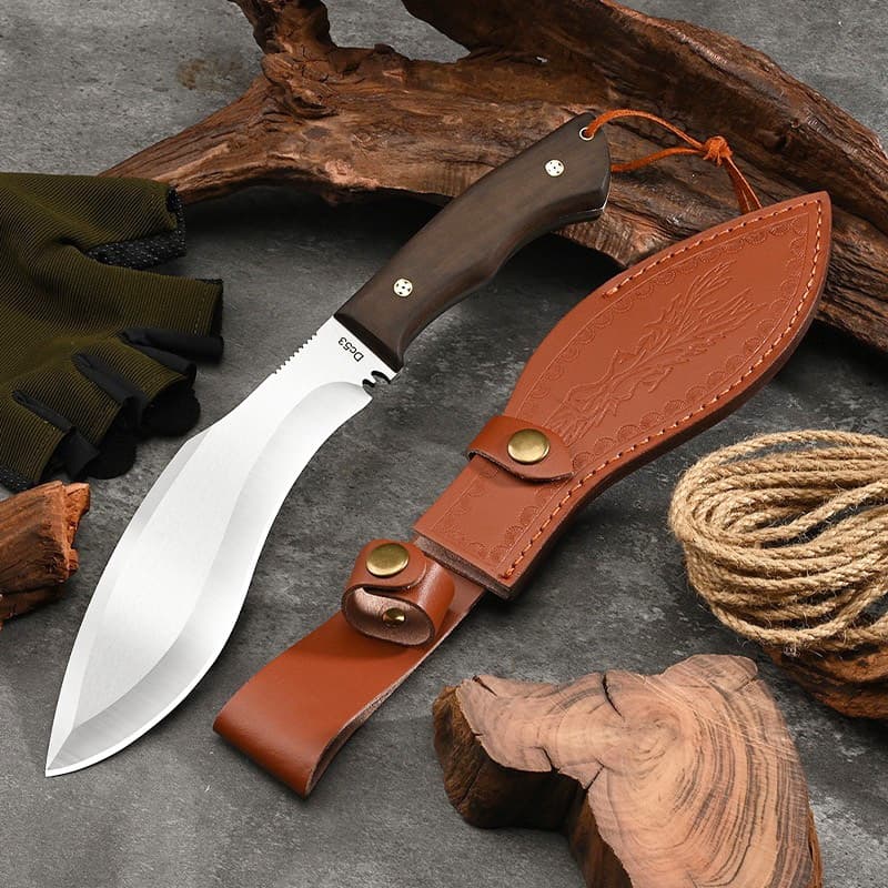 Faca Cutelo Grande Forjado Aço Com Bainha Cozinha Churrasco Desossar Carne Camping Ao Ar Livre