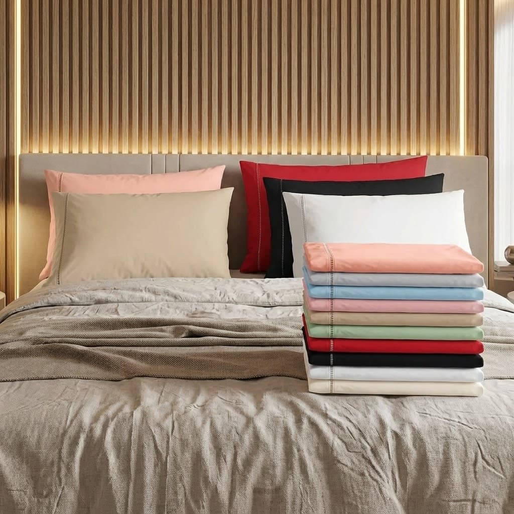 Kit 02 Fronhas Ponto Palito Micropercal 400 Fios Acetinado