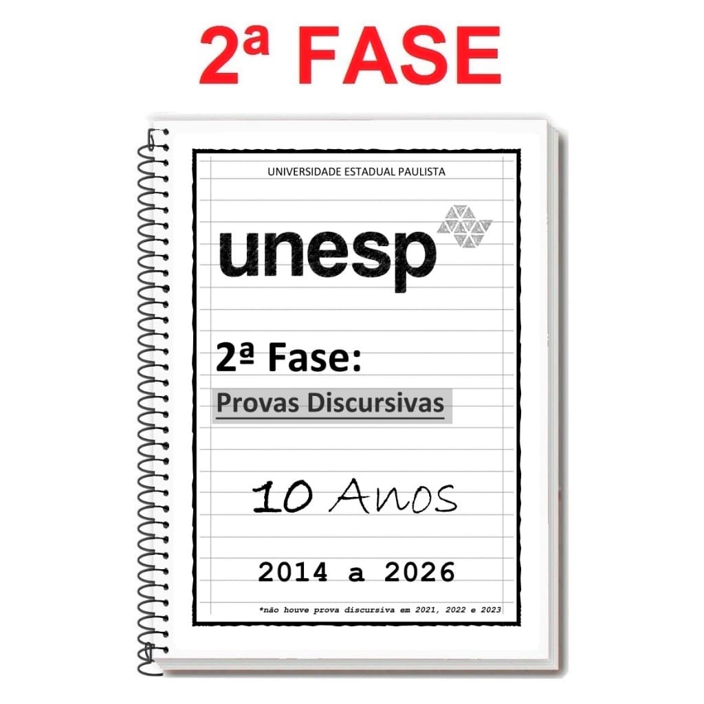 UNESP - 2ª FASE (Discursiva) 2026 - Caderno de Provas + Folhas de Redação