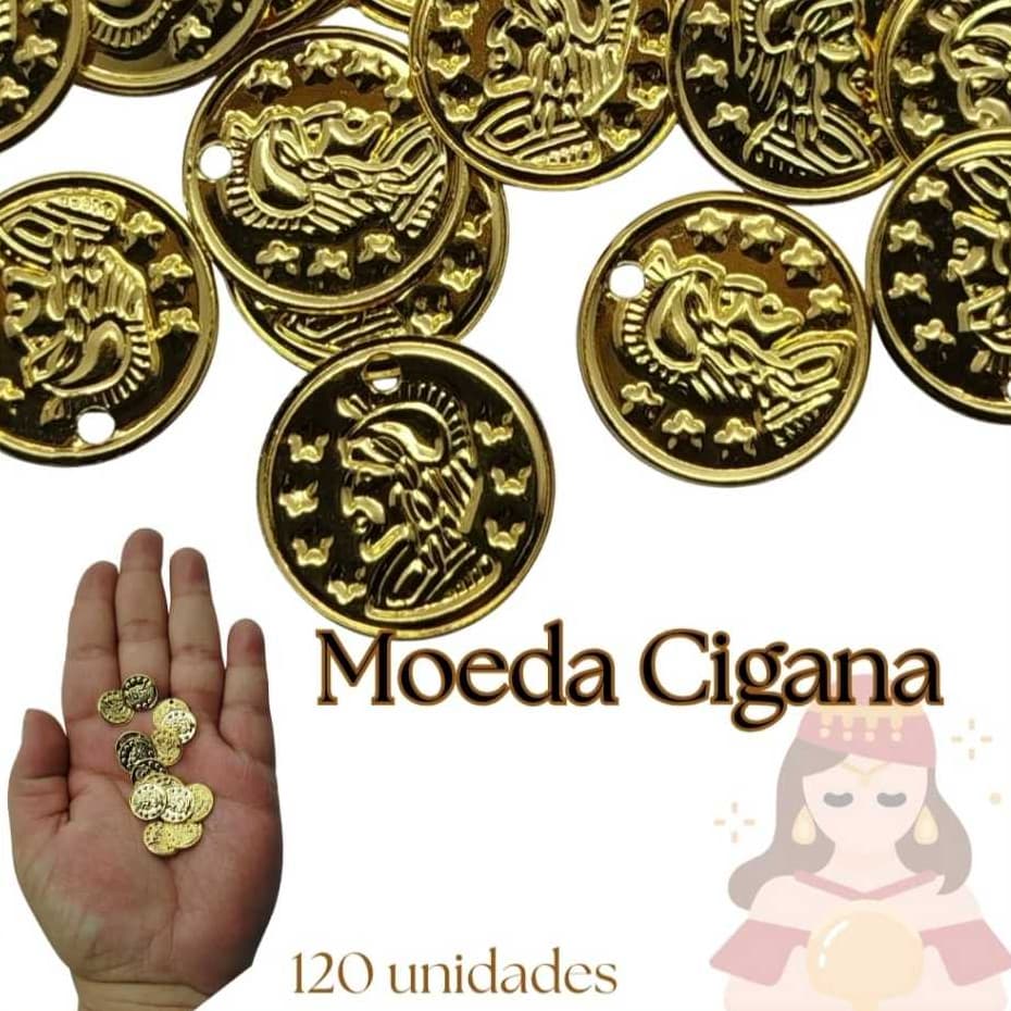 Moeda Cigana, tam. 15mm, 120 unidades, ideal para pulseira, tornozeleira, franja, artesanato.