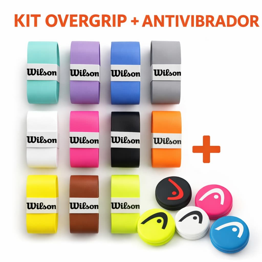 Kit Overgrip Wilson + Antivibrador Amortecedor Vibração
