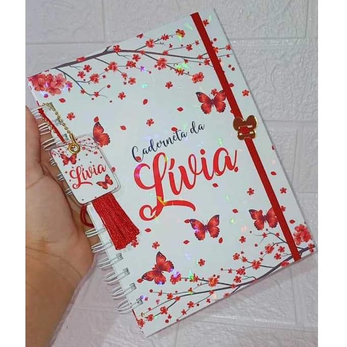 CADERNETA DE VACINA BORBOLETA VERMELHA