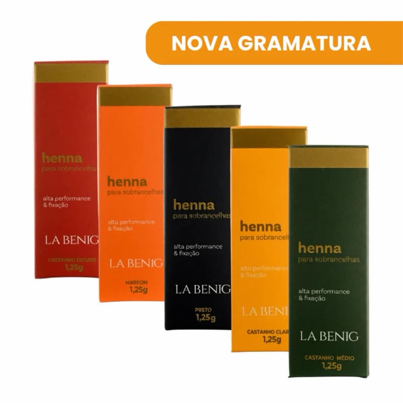 Henna La Benig 1,25g Fixador Hena Sobrancelha Envio Imediato