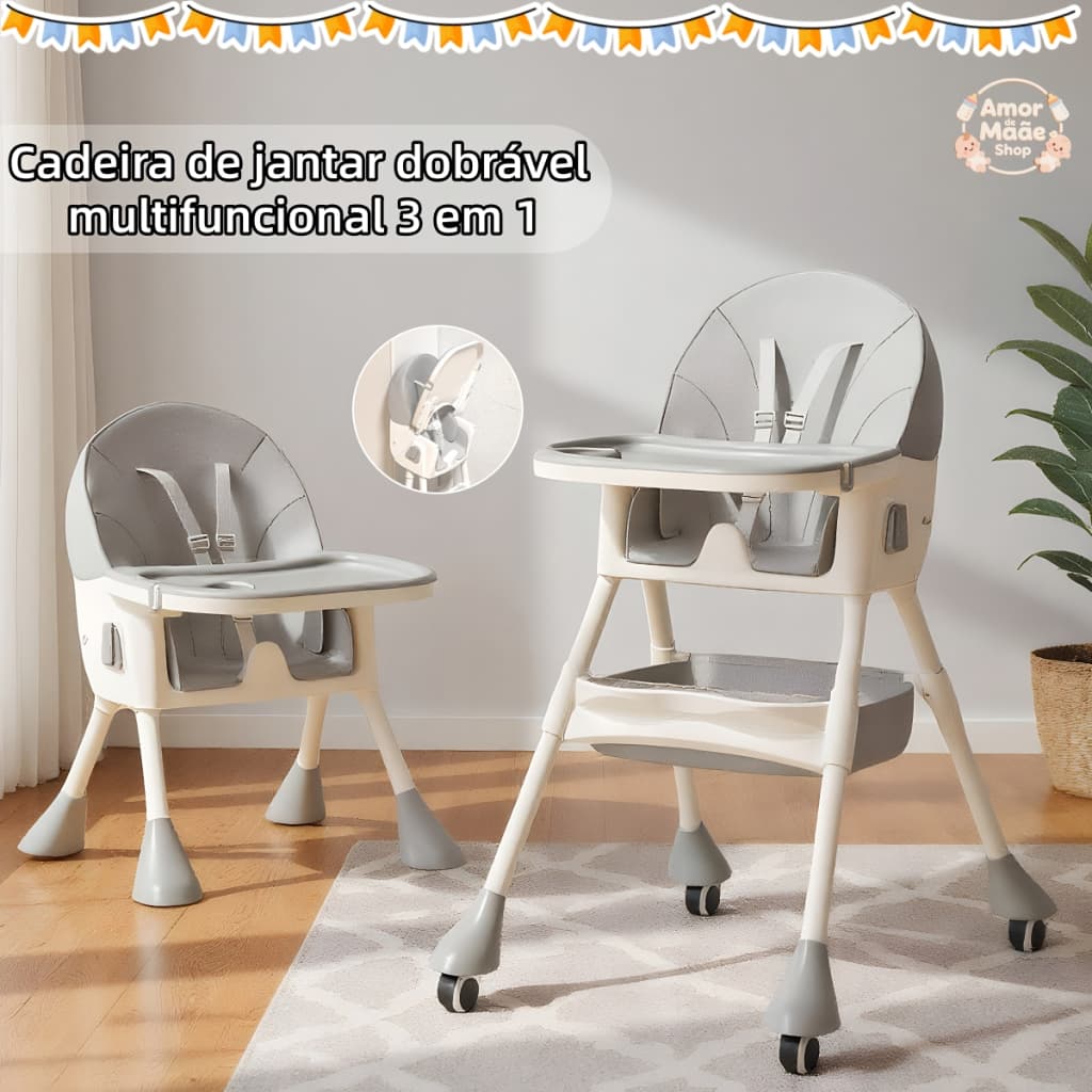 Cadeira De Alimentação Portátil Bebê Multifuncional Com Mesa