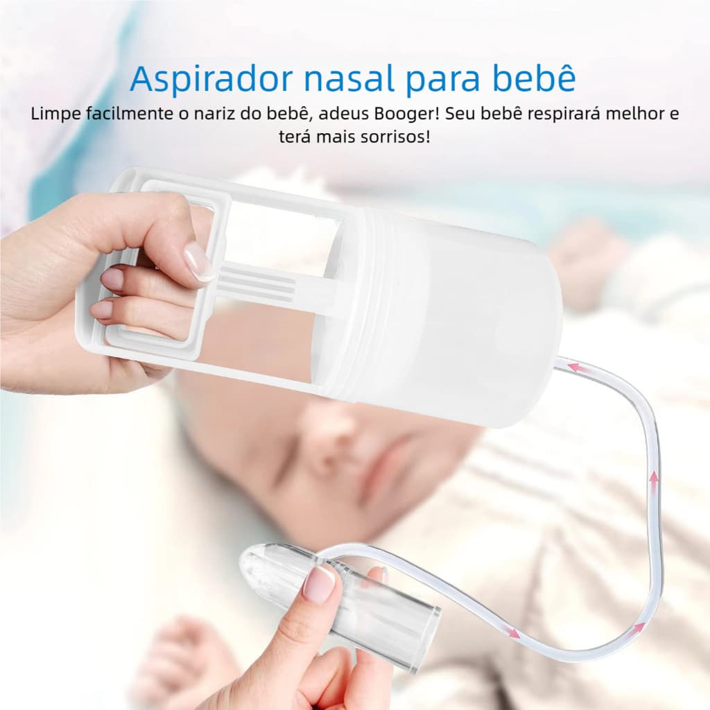 Aspirador Nasal Manual Bebê - Sução a Vácuo para Respiração Livre