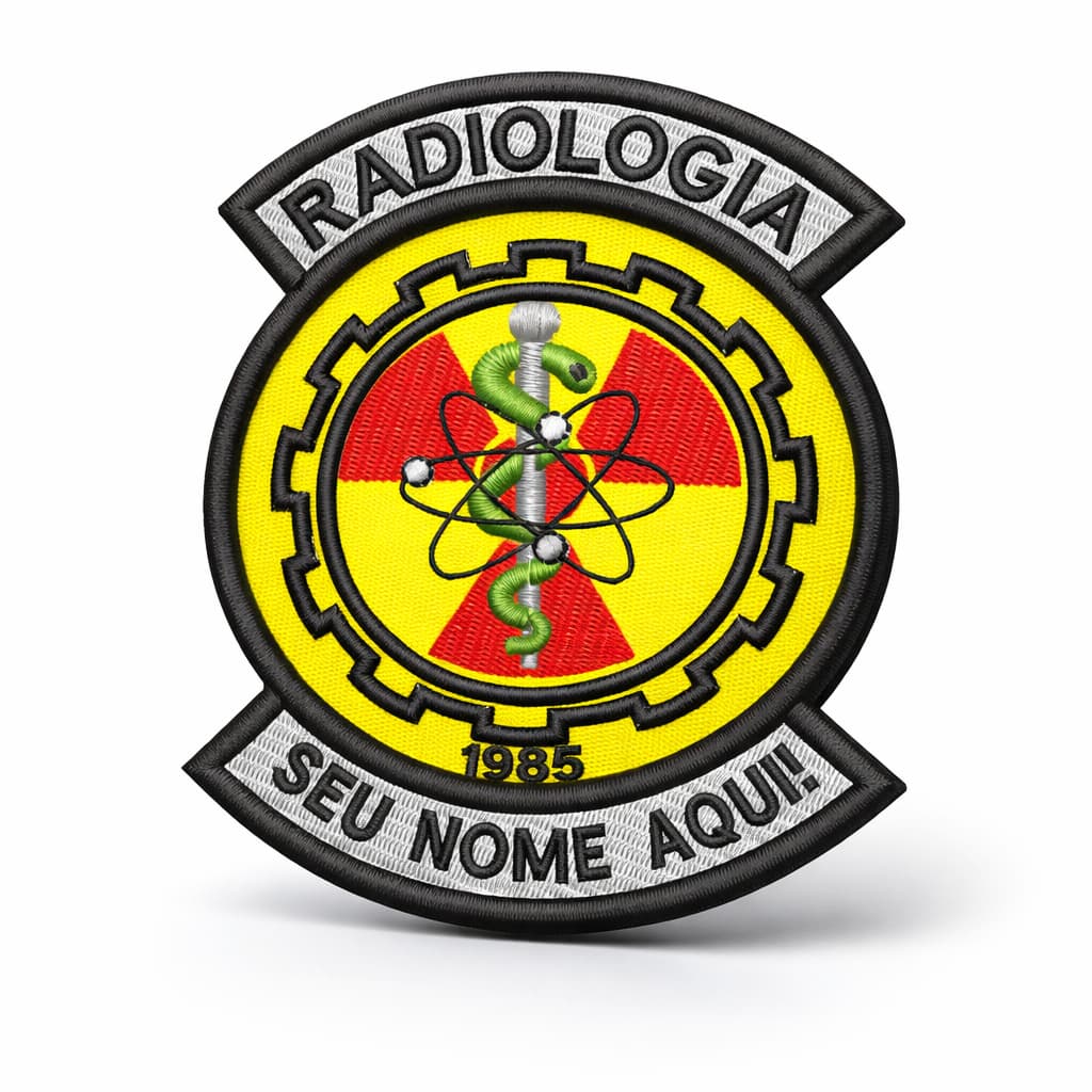 Patch Bordado Termocolante Radiologia - Personalizado com o Seu Nome