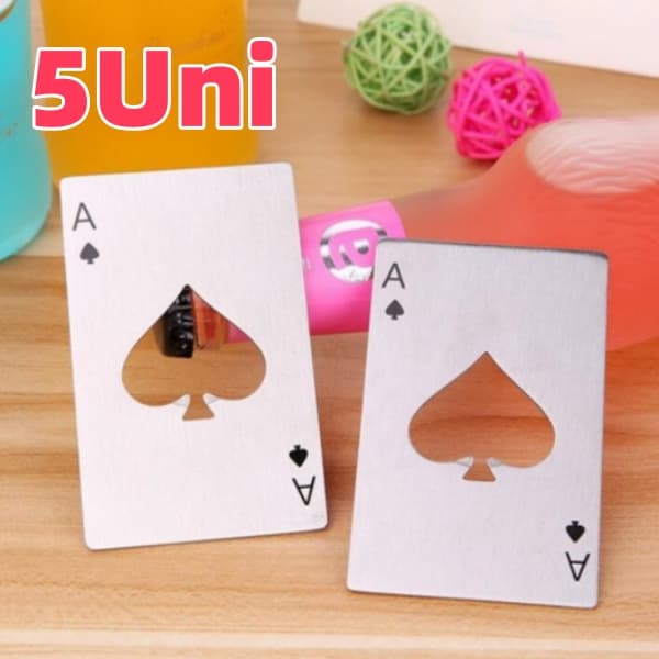 5 Unidade Abridor De Garrafa Formato Carta De Baralho De Espadas Poker Carta Baralho